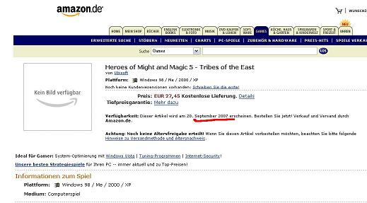 Heroes 5: Tribes of the East на Amazon.de